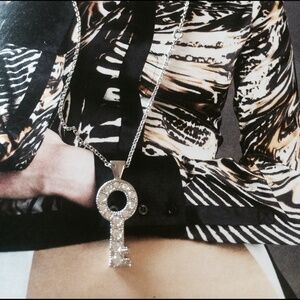 New - key with stones necklace